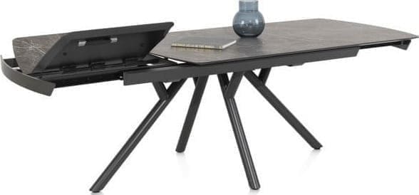 Xooon Novello uitschuiftafel 200 (+ 78) x 100 cm - Primo Laminato marble Grijs Eettafel