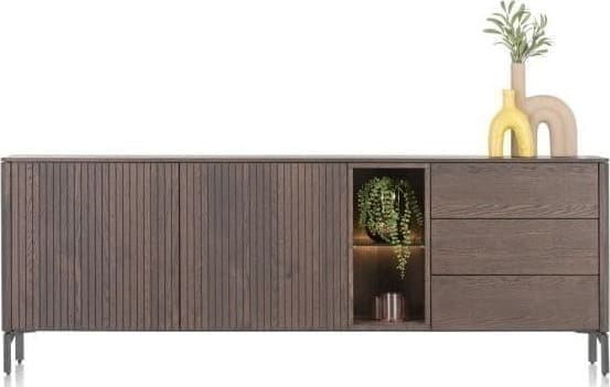 Xooon Trenton dressoir 211 cm - 2-deuren + 3-laden + 2-niches - clay Dressoir