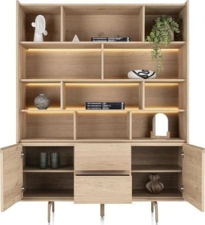 Xooon Valgard buffet 160 cm - 2-deuren + 2-laden + 11-niches (+ LED) Kast