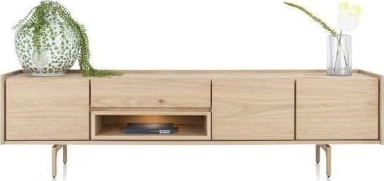 Xooon Valgard lowboard 220 cm - 3-deuren + 1-lade + 1-niche (+ LED) Tv-meubel|Tv-dressoir