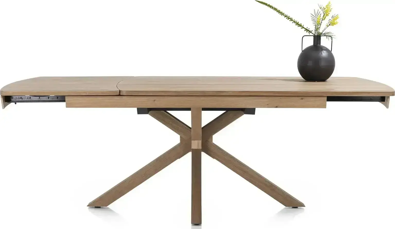 Henders & Hazel Nyon uitschuiftafel 170 (+ 60) x 100 cm - natural sand platinum gelakt Naturel Eettafel