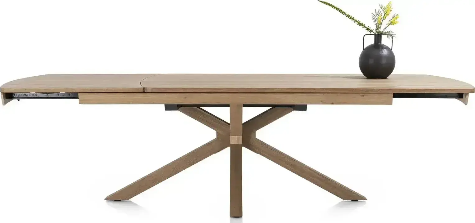 Henders & Hazel Nyon uitschuiftafel 200 (+ 80) x 100 cm - natural sand platinum gelakt Naturel Eettafel