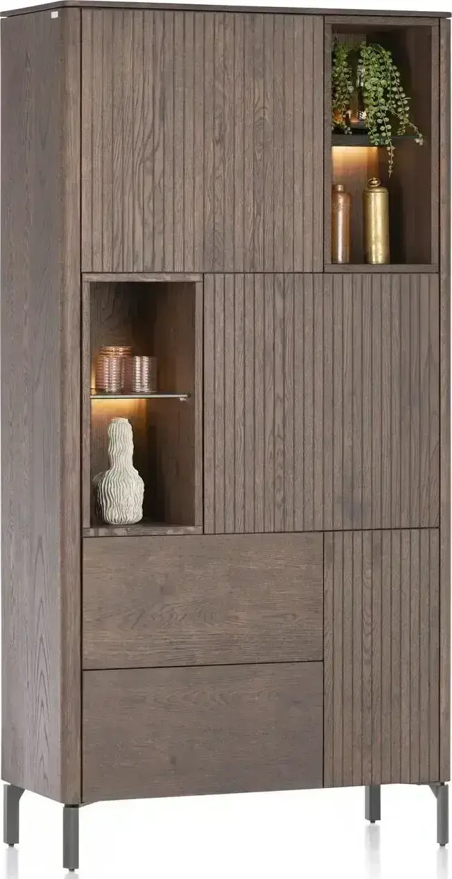 Xooon Trenton bergkast 95 cm - 3-deuren + 2-laden + 4-niches - clay Kast