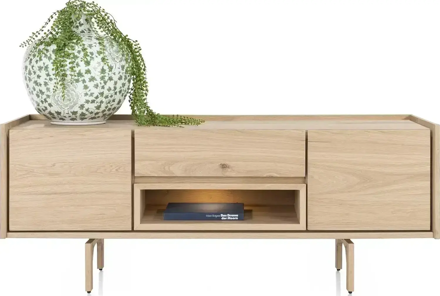 Xooon Valgard lowboard 160 cm - 2-deuren + 1-lade + 1-niche (+ LED) Tv-meubel|Tv-dressoir