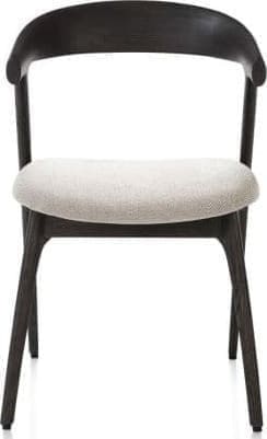 Henders & Hazel Bellami eetkamerstoel - eiken castle antraciet - stof Livigno - creme Beige|Wit Eetkamerstoel