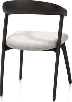 Henders & Hazel Bellami eetkamerstoel - eiken castle antraciet - stof Livigno - creme Beige|Wit Eetkamerstoel