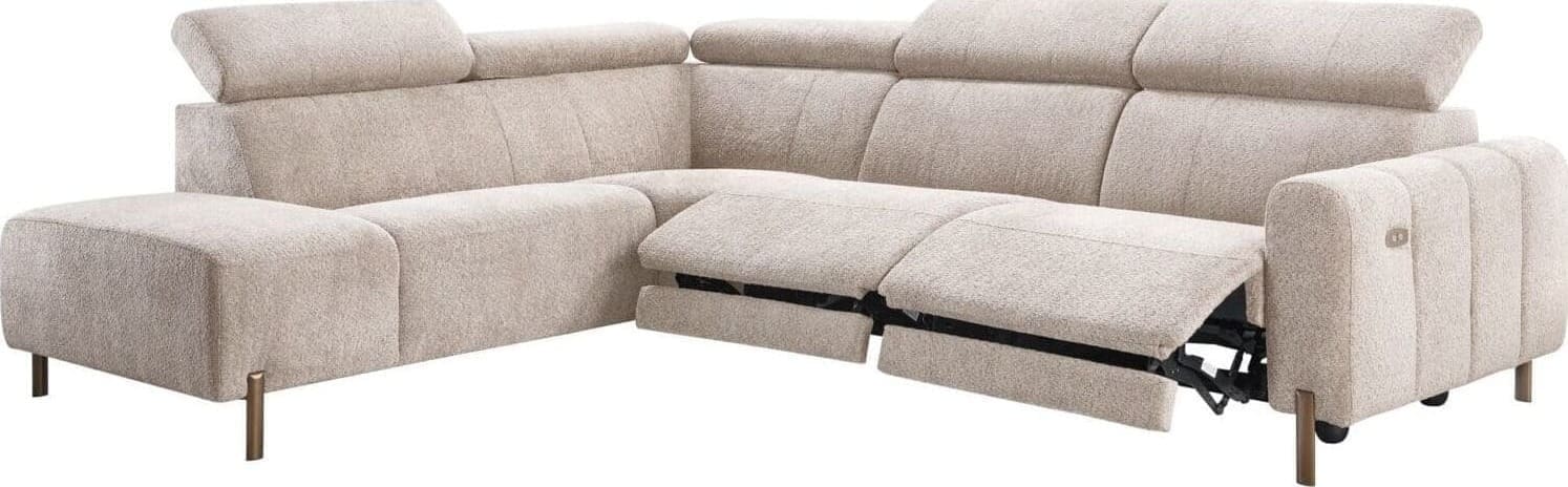 INHOUSE Hoekbank met relax Nardio taupe links Taupe Hoekbank