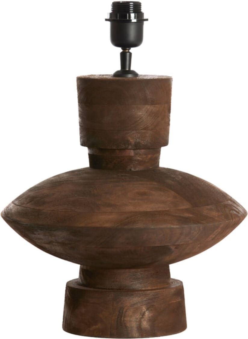Lampvoet Fiera - Hout Mat Donker Bruin Light & Living Lampvoet 8315164