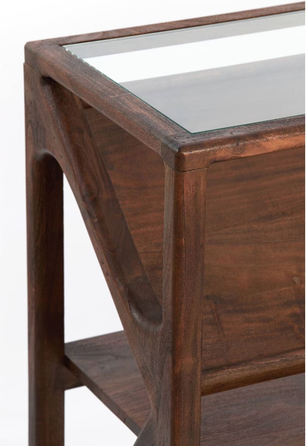 Side Yuki - Acacia Hout+glas Light & Living Wandtafel 6785684