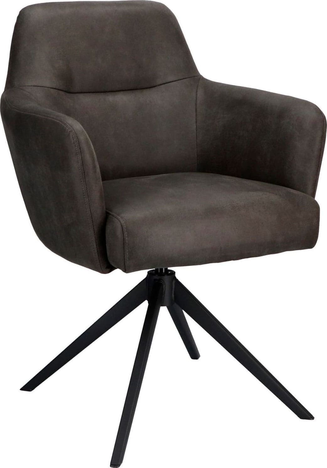 Pronto Wonen Armstoel Balestro microleder antraciet Antraciet Eetkamerstoel