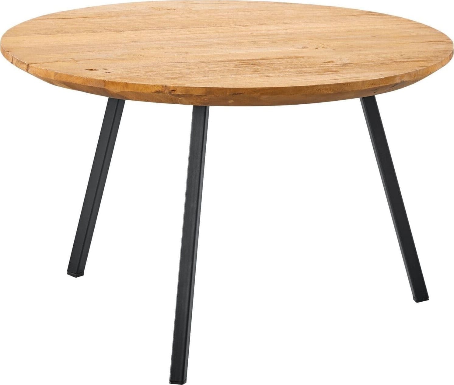 Pronto Wonen Bijzettafel Aska teak 65 cm rond naturel brushed Bruin|Naturel Bijzettafel