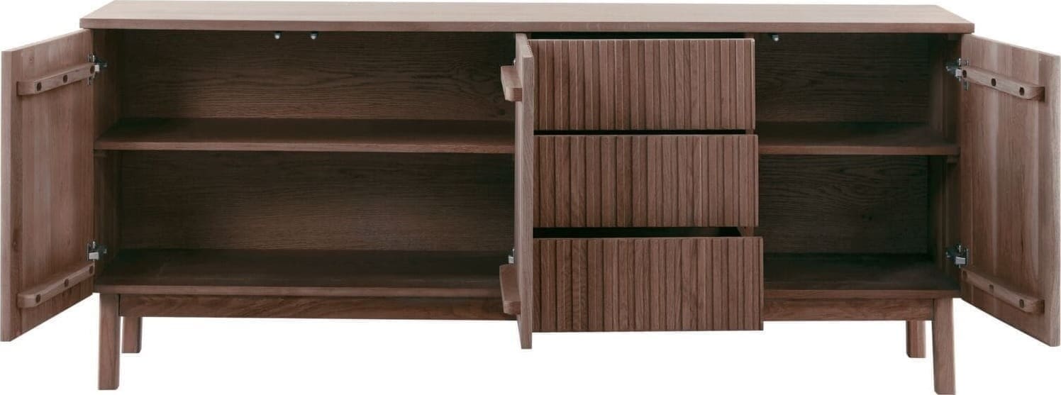 Pronto Wonen Dressoir Arrosto eikenhout 76x180x45 cm Dark Roast Bruin Dressoir