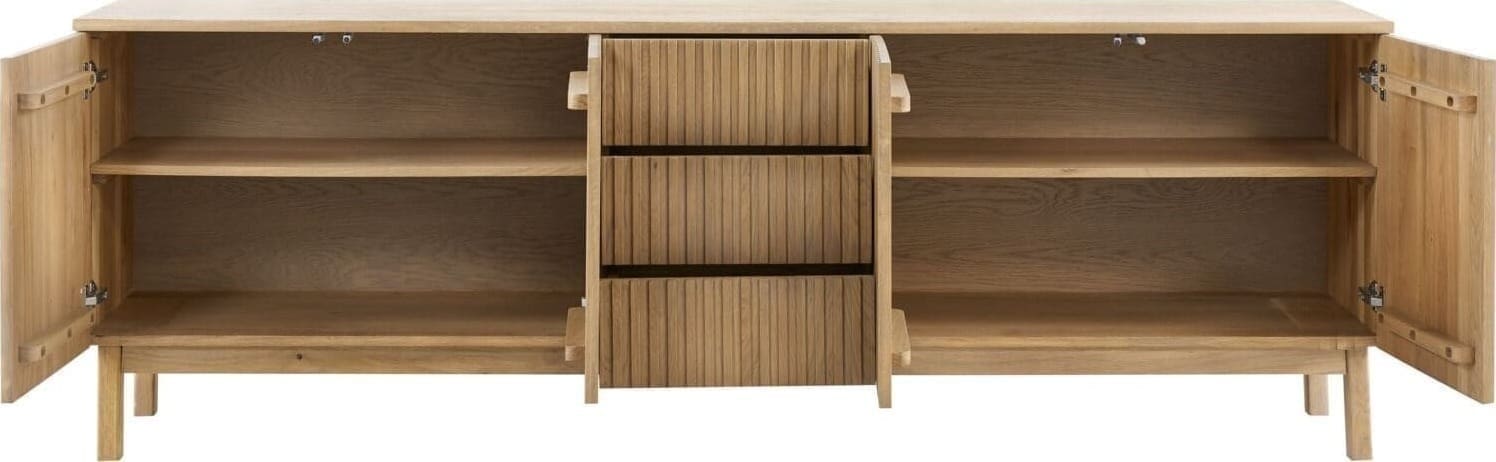 Pronto Wonen Dressoir Arrosto eikenhout 76x225x45 cm light roast Bruin Dressoir