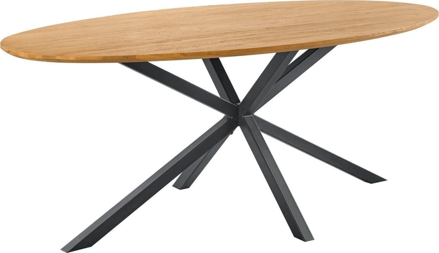 Pronto Wonen Eettafel Aska 240x120 cm ovaal teak naturel brushed Bruin|Naturel Eettafel