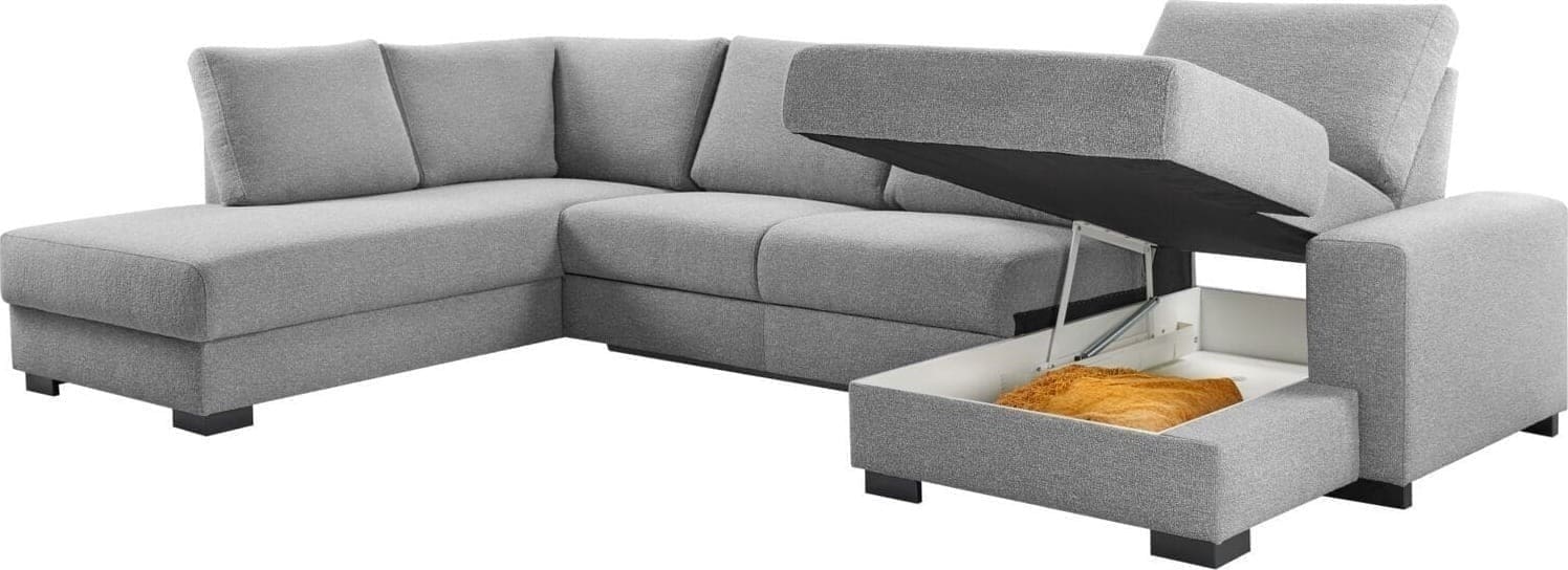 Pronto Wonen Hoekbank links Florance polyether grijs Grijs Bank