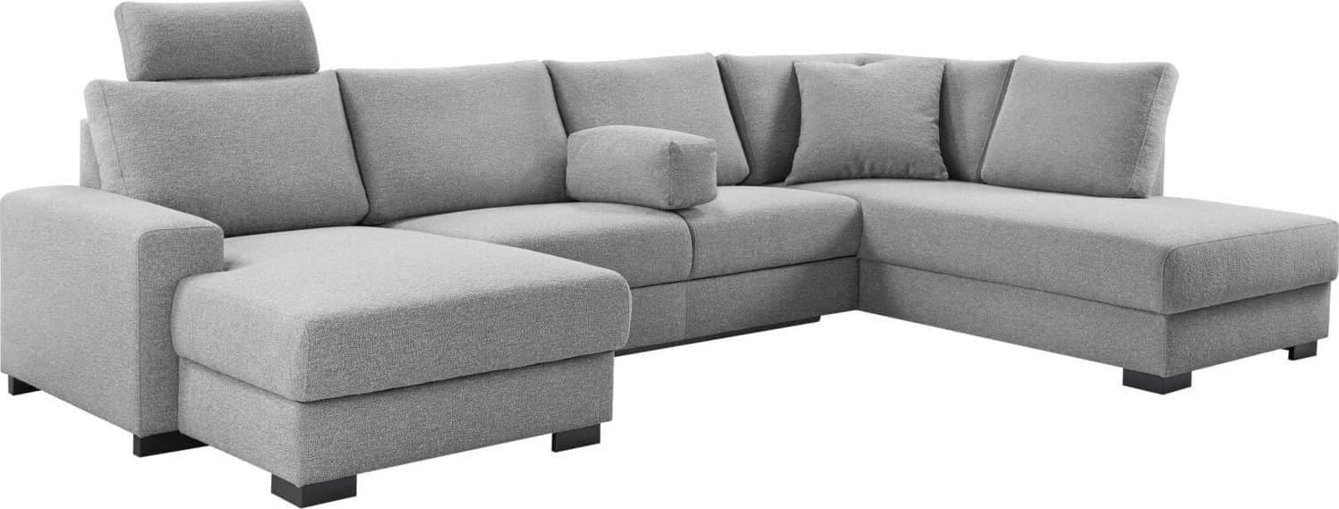 Pronto Wonen Hoekbank rechts Florance polyether grijs Grijs Bank