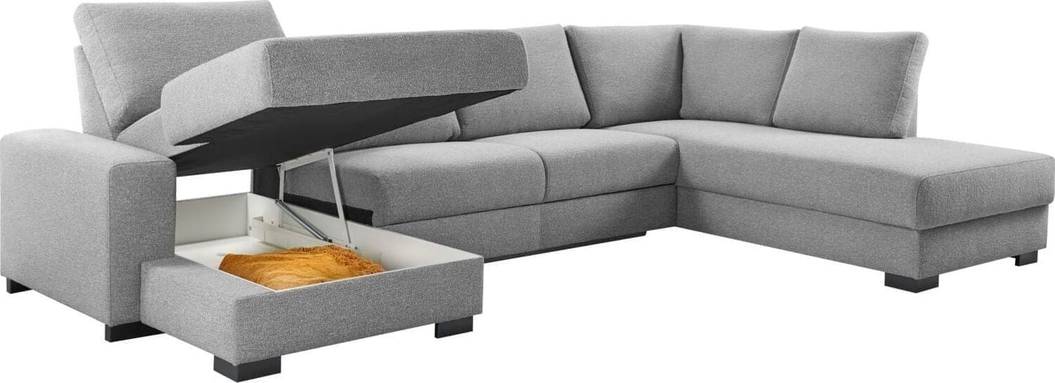 Pronto Wonen Hoekbank rechts Florance polyether grijs Grijs Bank