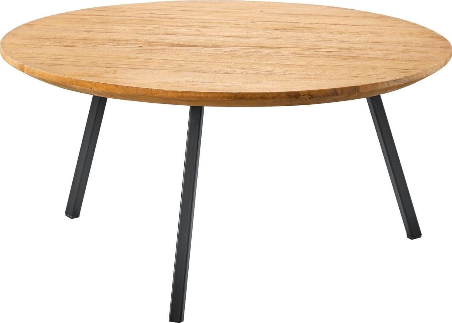 Pronto Wonen Salontafel Aska teak 75 cm rond naturel brushed Bruin|Naturel Salontafel