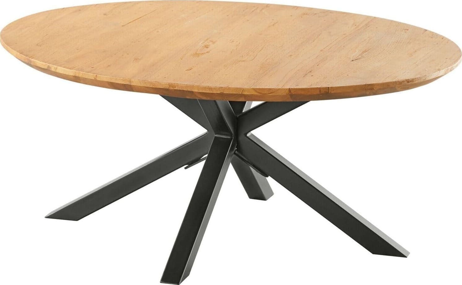 Pronto Wonen Salontafel Aska teak 90 cm rond naturel brushed Bruin|Naturel Salontafel