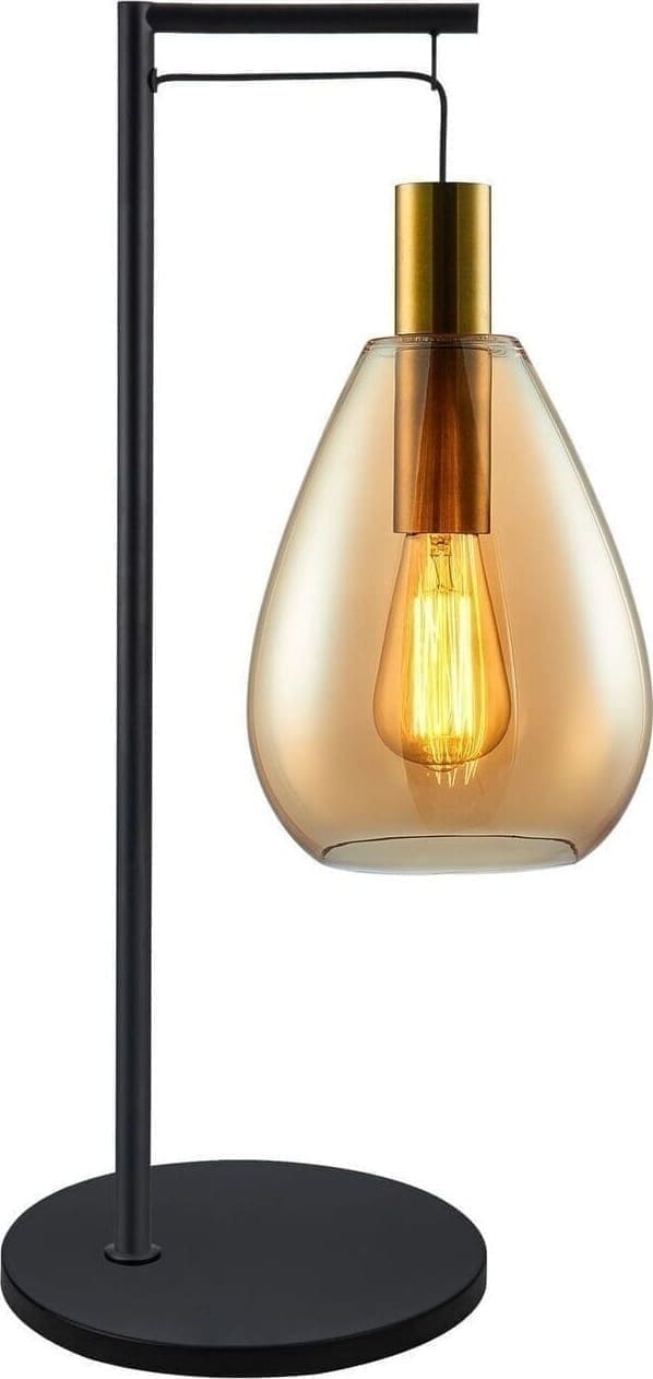 Pronto Wonen Tafellamp Felinio amber glas 1-lichts Transparant Woonaccessoire