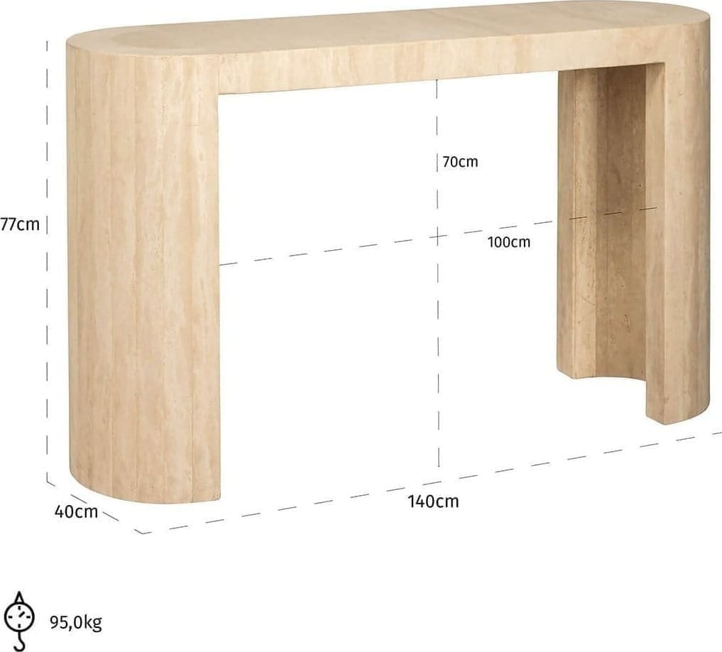 Richmond Interiors Wandtafel Biltmore Italian beige Travertin Beige Wandtafel