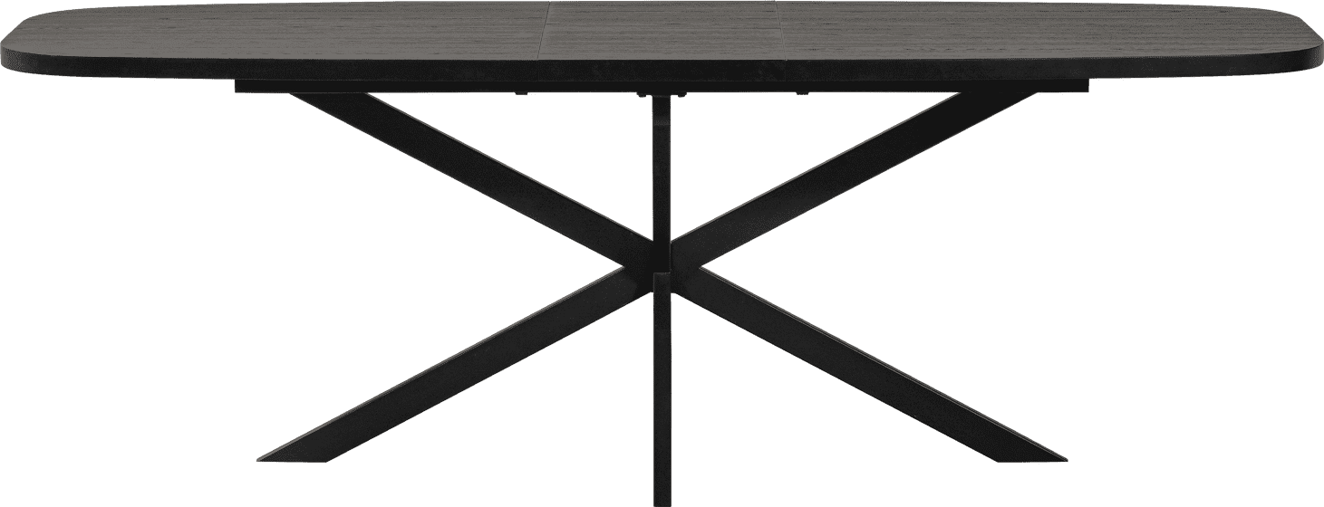 WOOOD Arros eettafel uitschuifbaar 180-220x90cm mdf zwart Zwart Eettafel