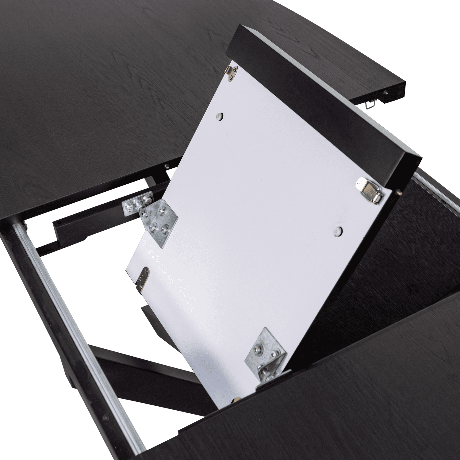 WOOOD Arros eettafel uitschuifbaar 180-220x90cm mdf zwart Zwart Eettafel