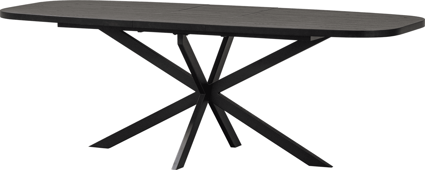 WOOOD Arros eettafel uitschuifbaar 180-220x90cm mdf zwart Zwart Eettafel
