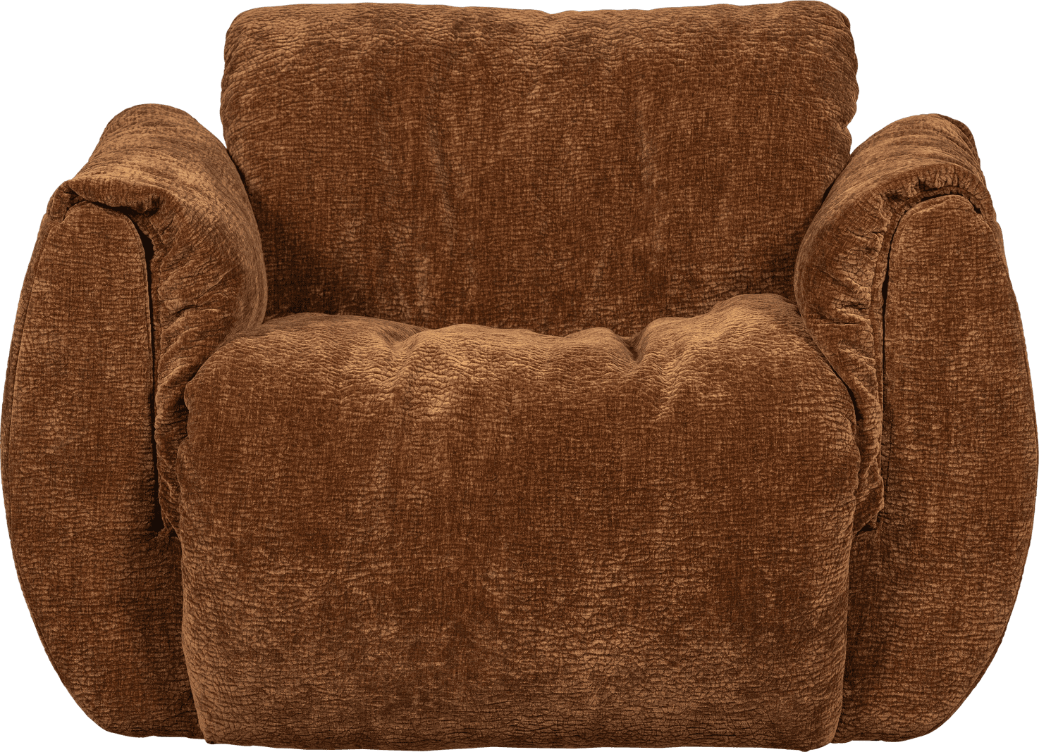 WOOOD Baggy draaifauteuil 3d chenille middenbruin Bruin Draaifauteuil