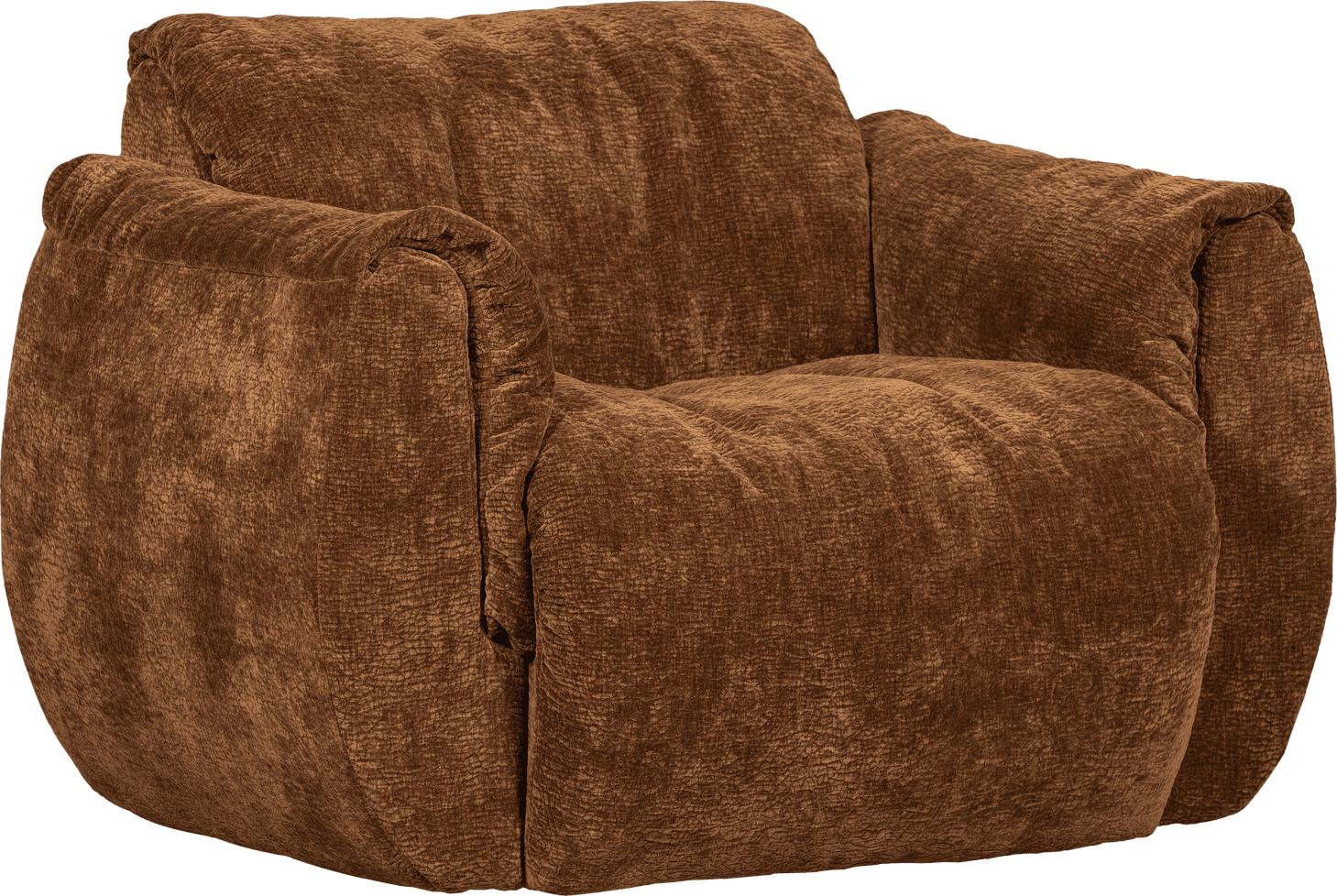 WOOOD Baggy draaifauteuil 3d chenille middenbruin Bruin Draaifauteuil