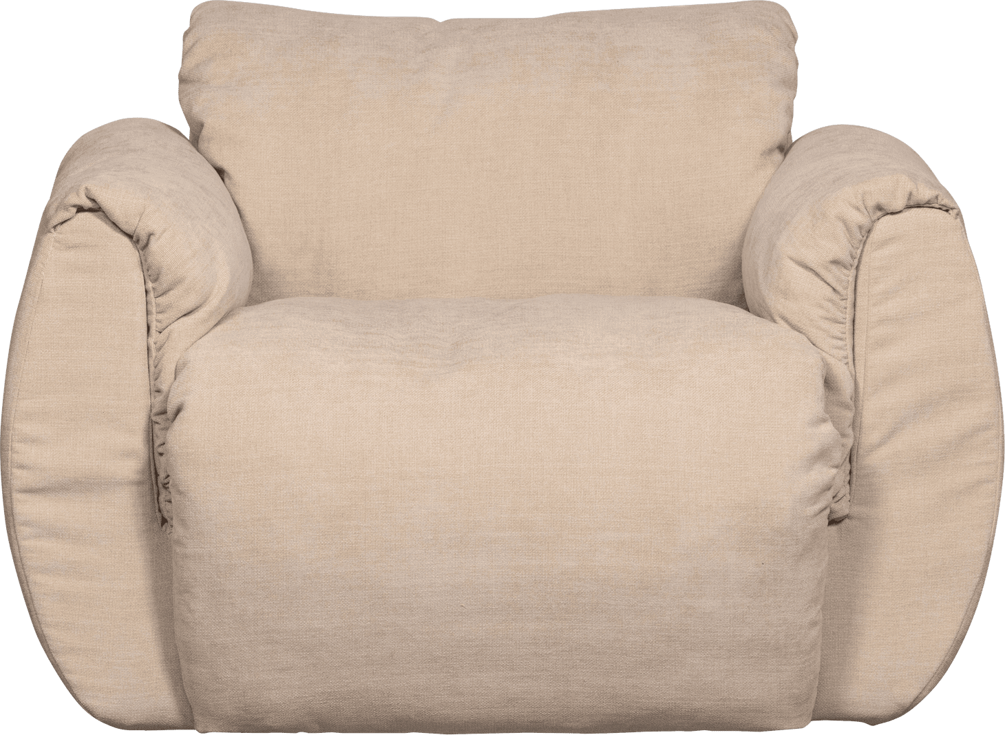 WOOOD Baggy draaifauteuil geweven chenille zand Beige|Bruin Draaifauteuil