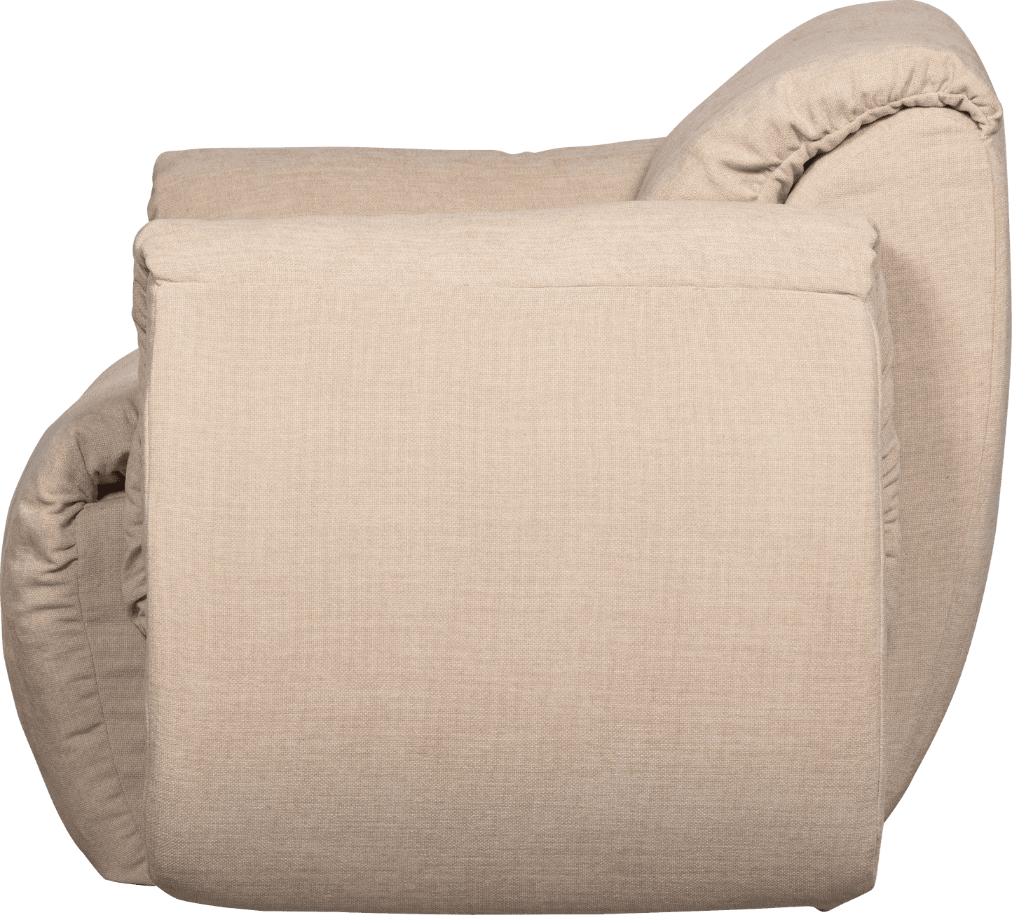 WOOOD Baggy draaifauteuil geweven chenille zand Beige|Bruin Draaifauteuil