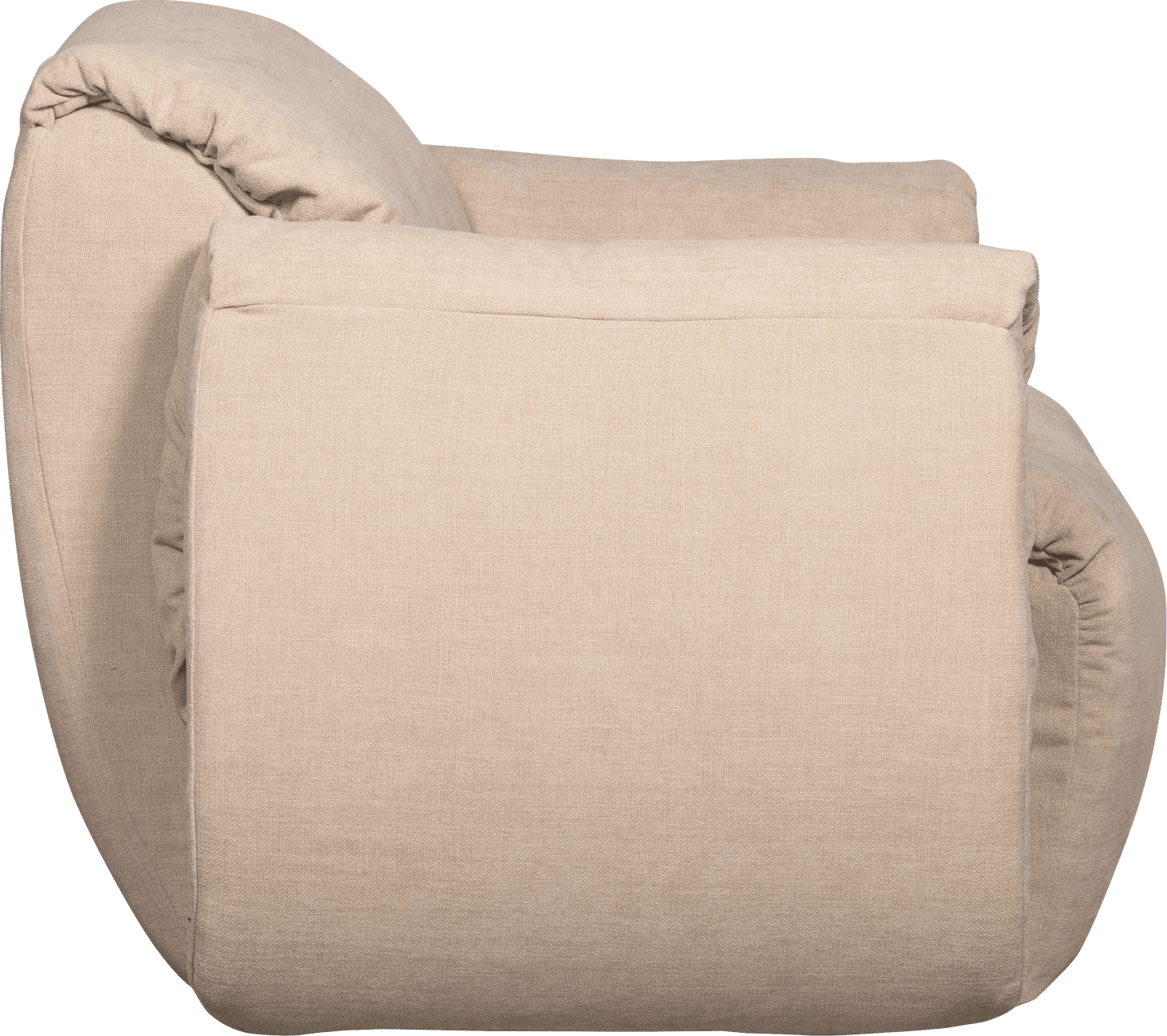 WOOOD Baggy draaifauteuil geweven chenille zand Beige|Bruin Draaifauteuil