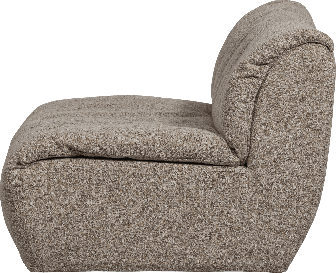 WOOOD Baggy 1-zitsbank geweven stof bruin melange Bruin Modulaire banken