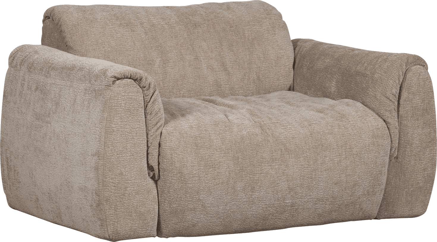 WOOOD Baggy loveseat 3d chenille zand Beige|Bruin 2-zitsbank