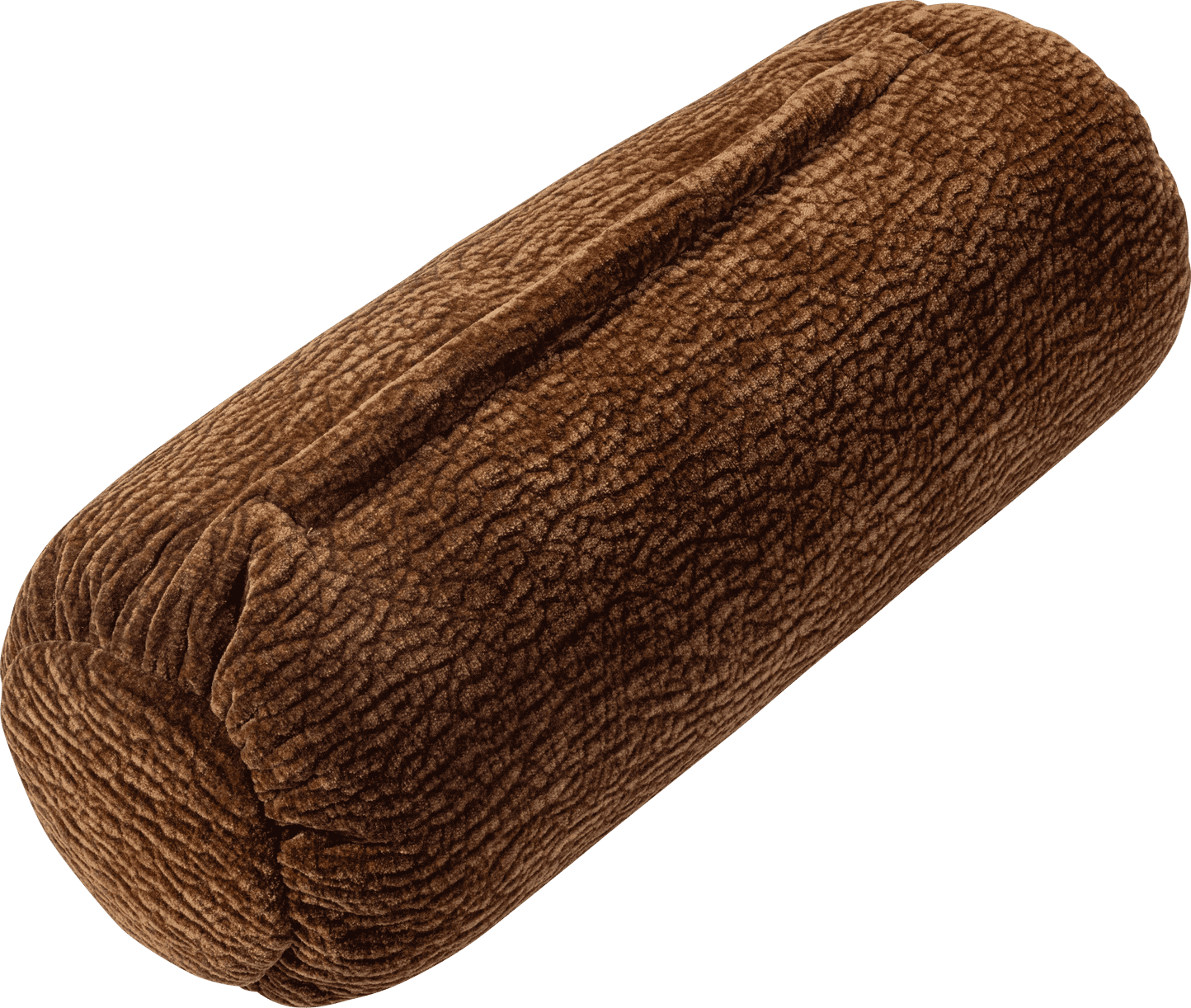 WOOOD Baggy rolkussen 50xo23cm 3d chenille middenbruin Bruin Sierkussen