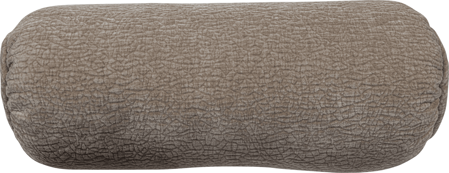 WOOOD Baggy rolkussen 50xo23cm 3d chenille zand Beige|Bruin Sierkussen