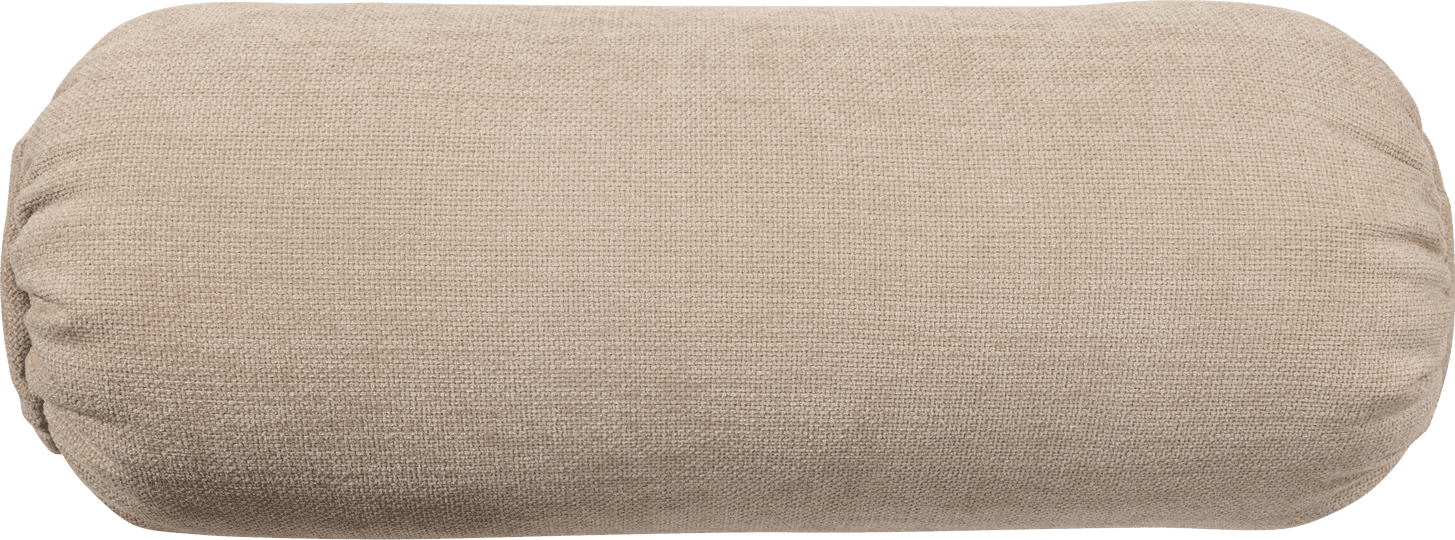 WOOOD Baggy rolkussen 50xo23cm geweven chenille zand Beige|Bruin Sierkussen