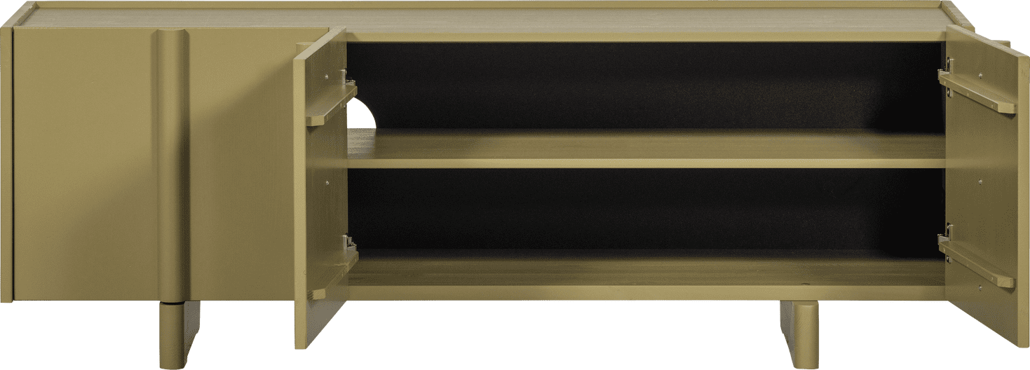 WOOOD Basu tv meubel 152cm grenen moss Moss Tv-meubel|Tv-dressoir