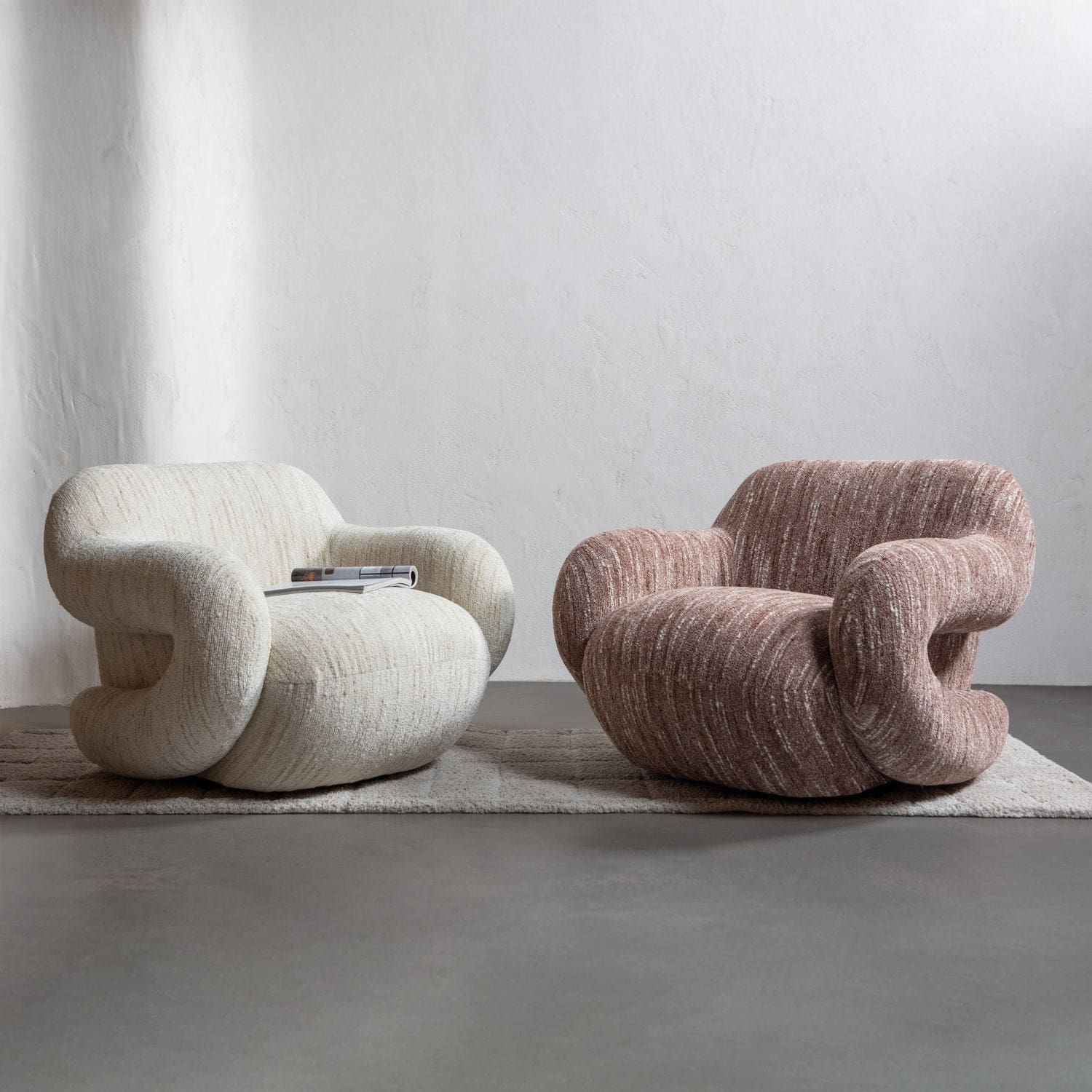 WOOOD Folke fauteuil chenille naturel melange Naturel Fauteuil