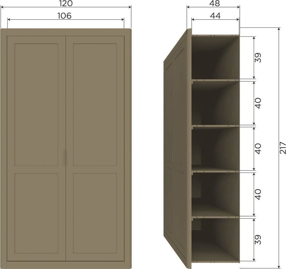 WOOOD Gunnar opbergkast grenen mud Bruin|Taupe Buffetkast|Kast