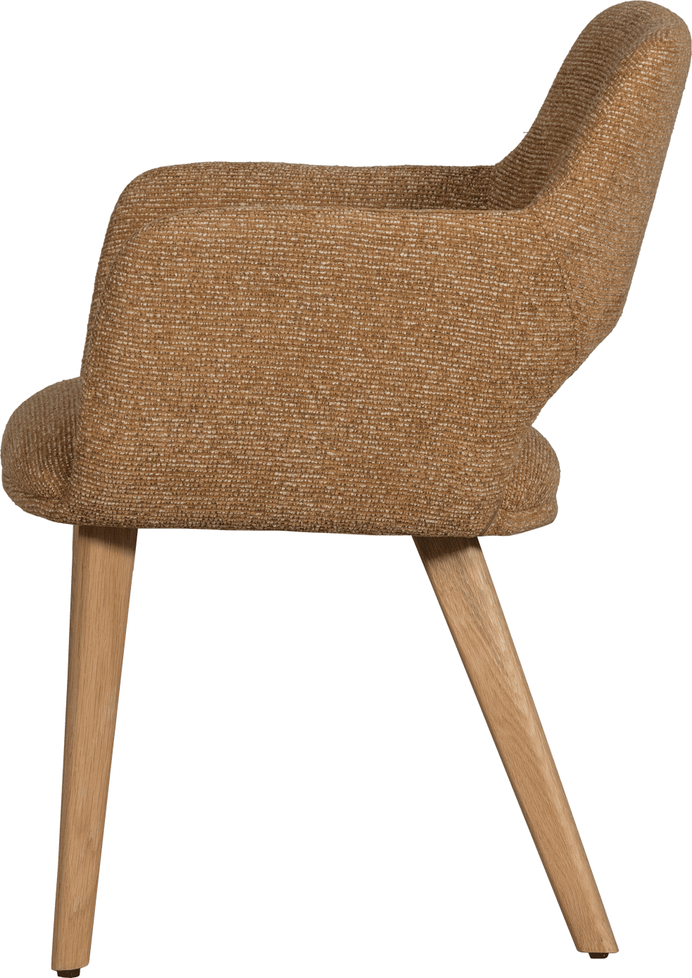 WOOOD Murat eetkamerstoel geel met houten poot naturel Geel Eetkamerstoel
