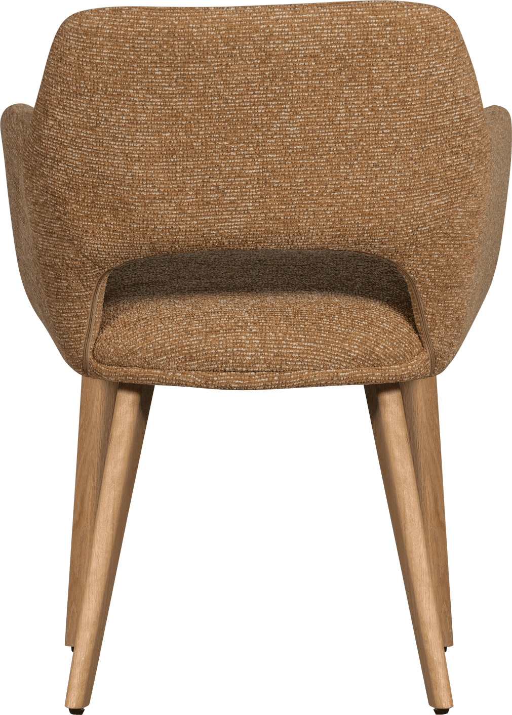WOOOD Murat eetkamerstoel geel met houten poot naturel Geel Eetkamerstoel