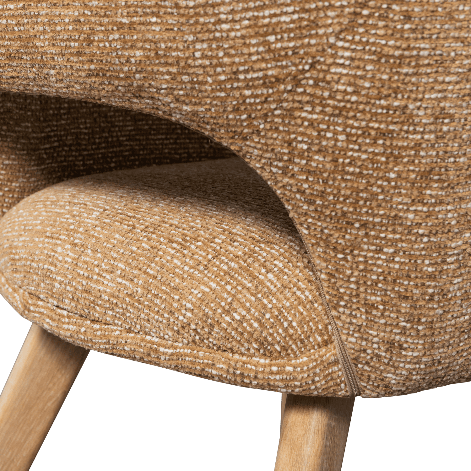 WOOOD Murat eetkamerstoel geel met houten poot naturel Geel Eetkamerstoel