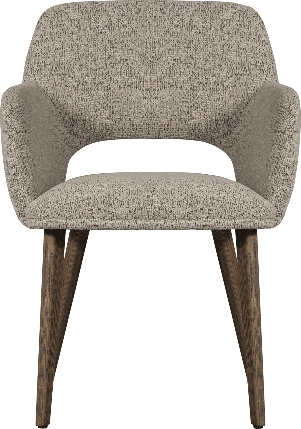 WOOOD Murat eetkamerstoel naturel met houten poot mystic brown Naturel Eetkamerstoel