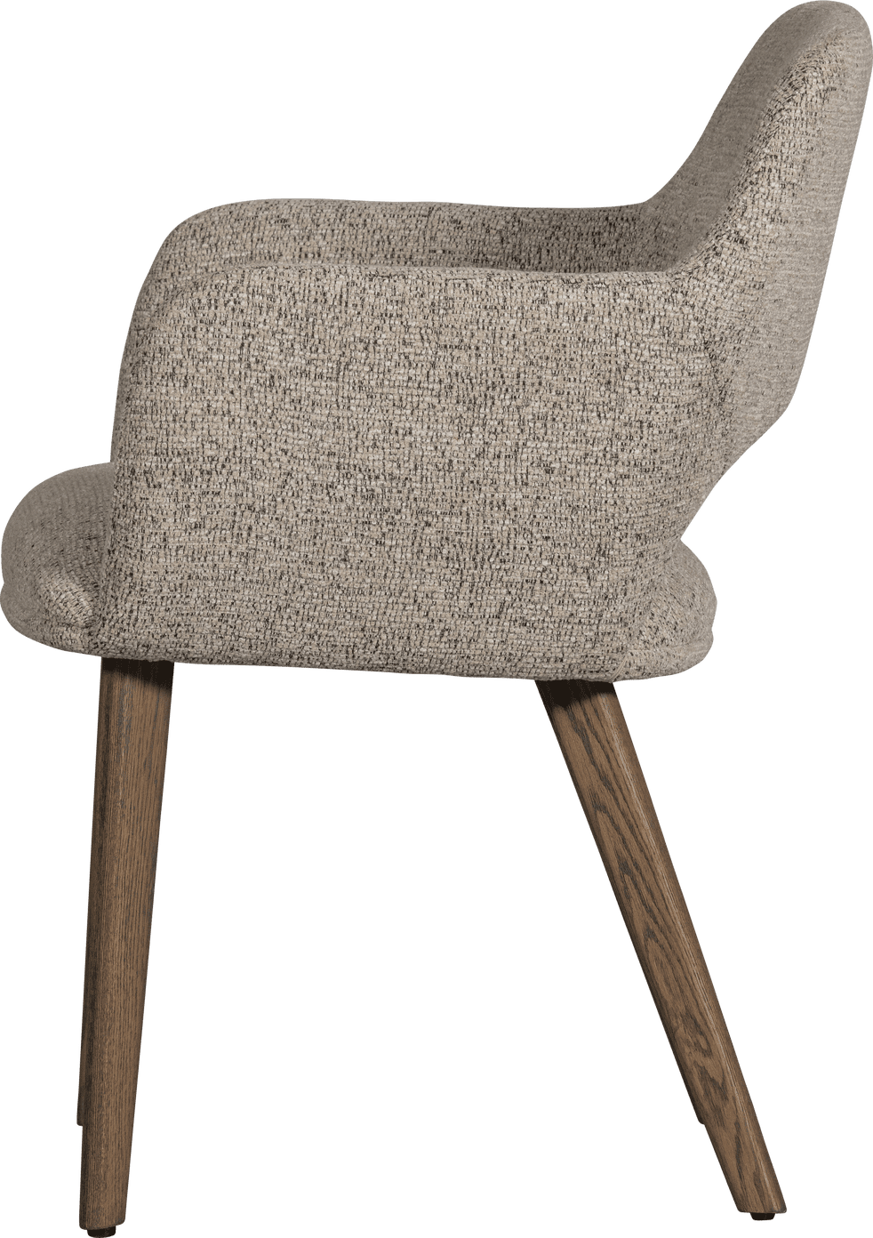 WOOOD Murat eetkamerstoel naturel met houten poot mystic brown Naturel Eetkamerstoel