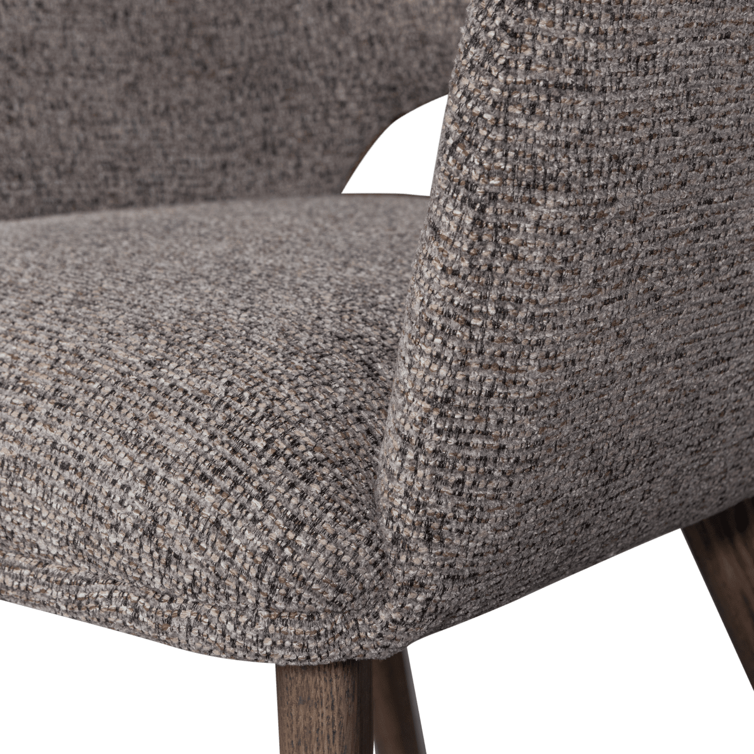 WOOOD Murat eetkamerstoel taupe met houten poot mystic brown Taupe Eetkamerstoel