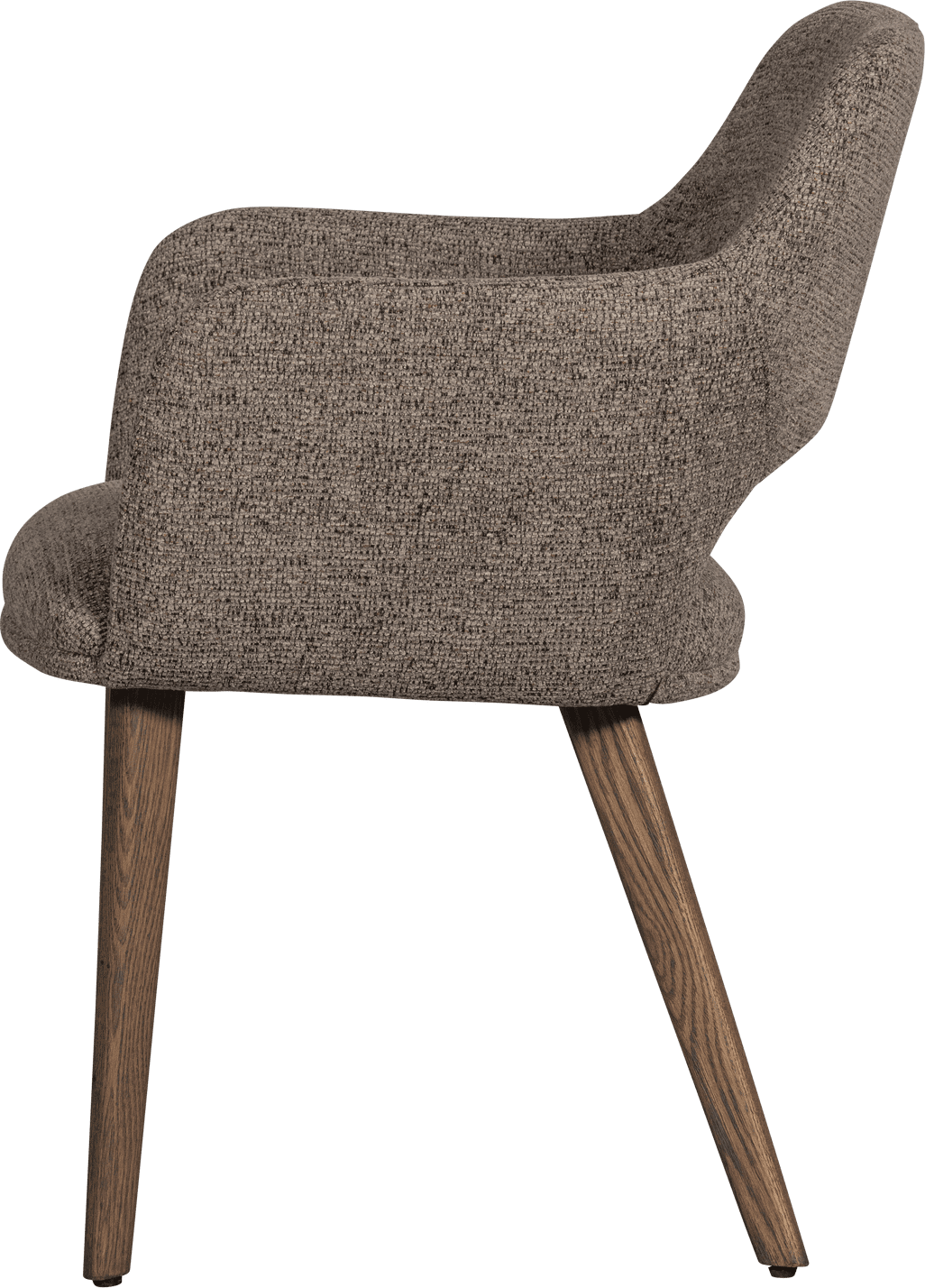 WOOOD Murat eetkamerstoel taupe met houten poot mystic brown Taupe Eetkamerstoel