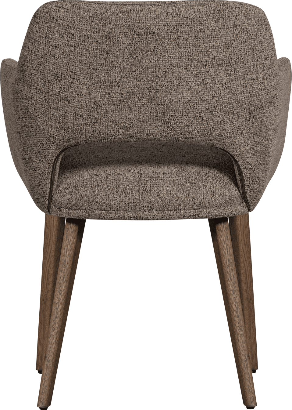WOOOD Murat eetkamerstoel taupe met houten poot mystic brown Taupe Eetkamerstoel