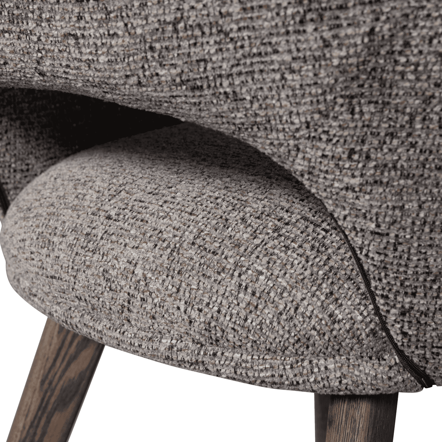 WOOOD Murat eetkamerstoel taupe met houten poot mystic brown Taupe Eetkamerstoel